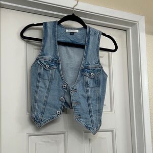 American Eagle Outfitters Light Blue Denim Vest
